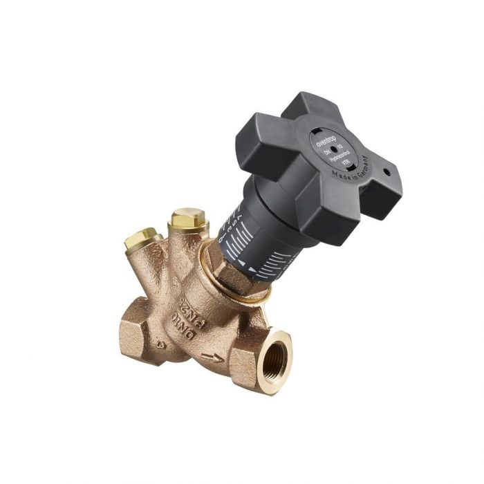 Zawór równoważący Hydrocontrol VTR z brązu DN 32 1 1/4" GW technika pomiarowa "classic", bez króćców pomiarowych PN 25 Kvs 1
