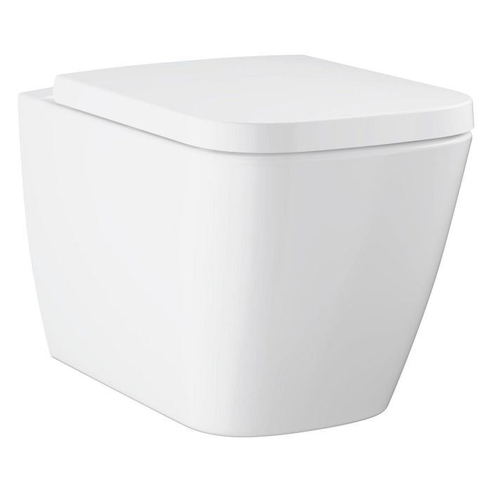 Miska WC wisząca GROHE BauEdge Ceramika bez kołnierza w zestawie deska wolnoopadająca biel alpejska | 106740SH00