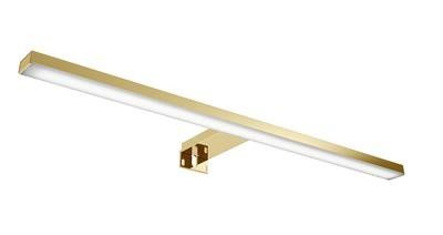 Kinkiet do montażu na lustrach i szafkach wiszących z lustrami LED IP44 500 x 107 x 29 mm gold barwa naturalna 4000K, zasilanie 230V, 8W ROCA Esther 50 | RE070500015570