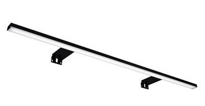 Kinkiet LED do montażu na lustrach i szafkach wiszących z lustrami IP44 800 x 107 x 29 mm czarny mat barwa naturalna 4000K, zasilanie 230V, 10W ROCA Esther 80 | RE070800017160