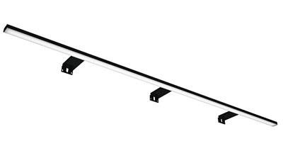 Kinkiet LED do montażu na lustrach i szafkach wiszących z lustrami IP44 1200 x 107 x 29 mm black matt barwa naturalna 4000K, zasilanie 230V, 18W ROCA Esther 120 | RE071200017160