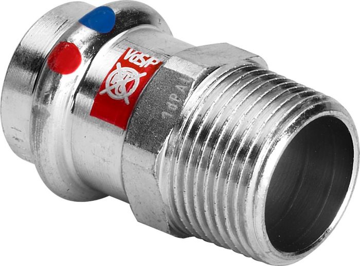 Złączka przejściowa ze stali ocynk 15 mm x 1/2" GZ Prestabo 1111LF