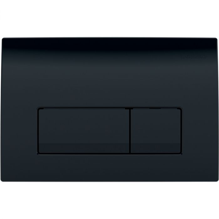 Przycisk uruchamiający GEBERIT Delta50 prostokątny przedni z tworzywa sztucznego RAL 9005 czarny 246 x 164 x 23 mm | 115119DW1
