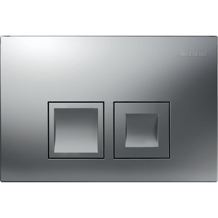 Przycisk uruchamiający GEBERIT Delta25 (ex Delta35) prostokątny przedni z tworzywa sztucznego chrom matowy 246 x 164 x 25 mm  | 115135465