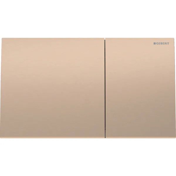Przycisk uruchamiający GEBERIT Sigma70 prostokątny przedni do spłuczek Sigma12, Sigma8 stal nierdzewna czerwone złoto / szczotkowany 250 x 146 x 23 mm | 115622QB1