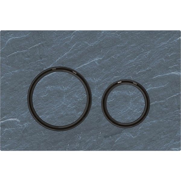 Przycisk uruchamiający GEBERIT Sigma50 (ex Sigma21) okrągły przedni szkło czarny chrom/ łupek Mustang 246 x 164 x 14 mm | 115651JM1
