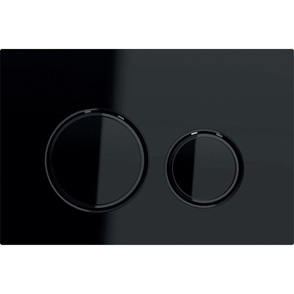 Przycisk uruchamiający GEBERIT Sigma50 (ex Sigma21) okrągły przedni szkło czarny/czarny chrom 246 x 164 x 14 mm | 115651SJ1