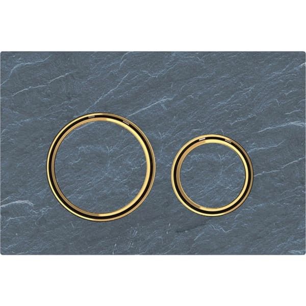 Przycisk uruchamiający GEBERIT Sigma50 (ex Sigma21) okrągły przedni szkło mosiężny/łupek mustang 246 x 164 x 14 mm | 115652JM1