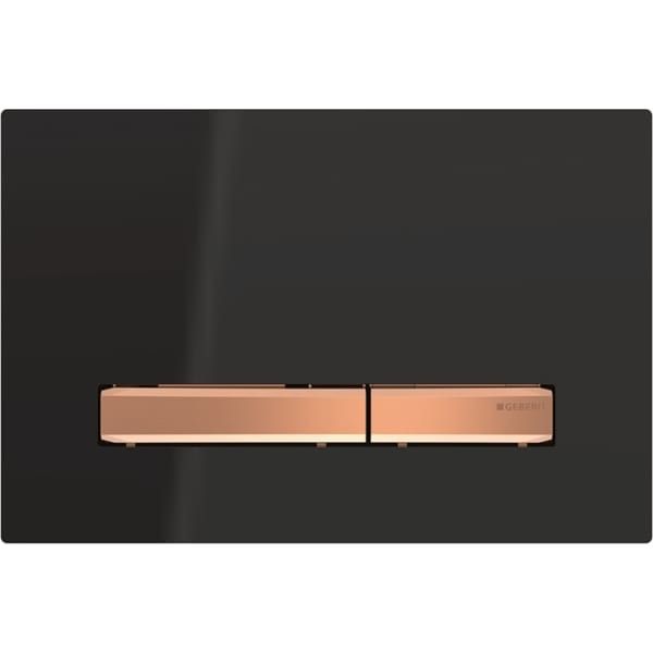 Przycisk uruchamiający GEBERIT Sigma50 prostokątny przedni cynkowy odlew ciśnieniowy czarny/czerwone złoto 246 x 164 x 10 mm  | 115670DW2