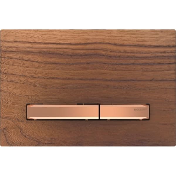 Przycisk uruchamiający GEBERIT Sigma50 prostokątny przedni cynkowy odlew ciśnieniowy orzech włoski/czerwone złoto 246 x 164 x 10 mm | 115670JX2