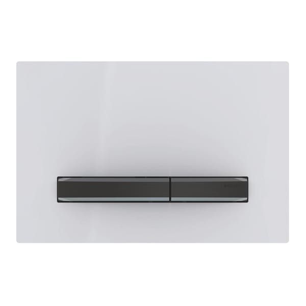 Przycisk uruchamiający GEBERIT Sigma50 prostokątny przedni z tworzywa sztucznego biały/czarna chrom 246 x 164 x 13 mm | 115671112