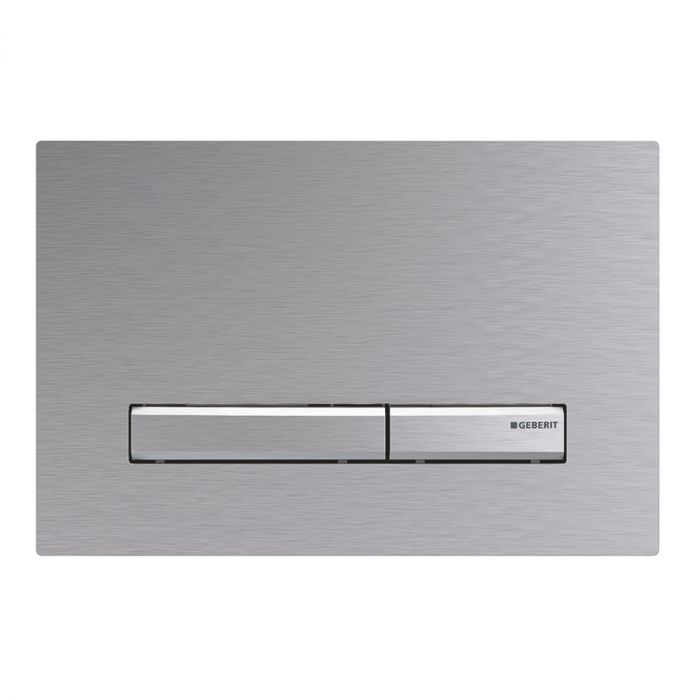 Przycisk uruchamiający GEBERIT Sigma50 prostokątny przedni z mosiądzu chrom szczotkowany 246 x 164 x 12 mm | 115788GH2