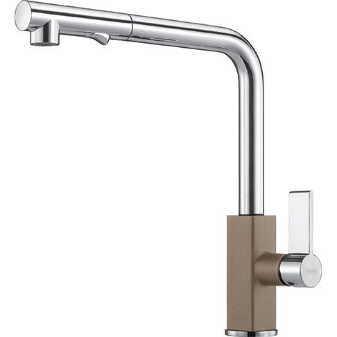 Maris bateria zlewozmywakowa stojąca PULL-OUT SPRAY 1-uchwytowa 1-otworowa z wyciąganą, obrotową o 360 st. wylewką mosiężna zasięg wylewki 234 mm chrom/capuccino