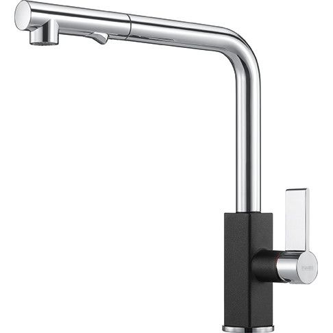 Bateria zlewozmywakowa stojąca PULL-OUT SPRAY FRANKE Maris 1-uchwytowa 1-otworowa mosiężna onyx z wyciąganą wylewką z funkcją prysznica | 1150392382