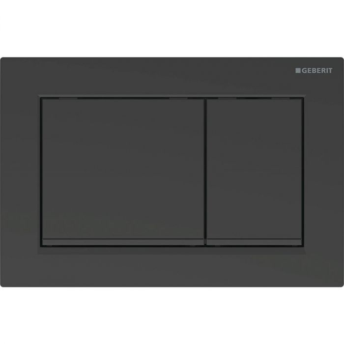 Przycisk uruchamiający GEBERIT Omega20 (ex Omega30) prostokątny przedni z tworzywa sztucznego czarny/czarny mat 212 x 142 x 10 mm | 115080161