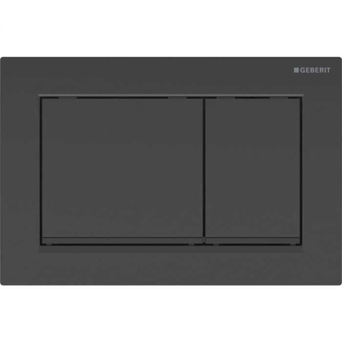 Przycisk uruchamiający GEBERIT Omega20 (ex Omega30) prostokątny przedni górny z tworzywa sztucznego czarny/czarny mat/czarny 212 x 142 x 10 mm | 115080DW1