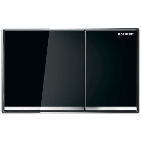 Przycisk uruchamiający GEBERIT Omega60 prostokątny przedni górny szkło czarny 184 x 114 x 25 mm | 115081SJ1