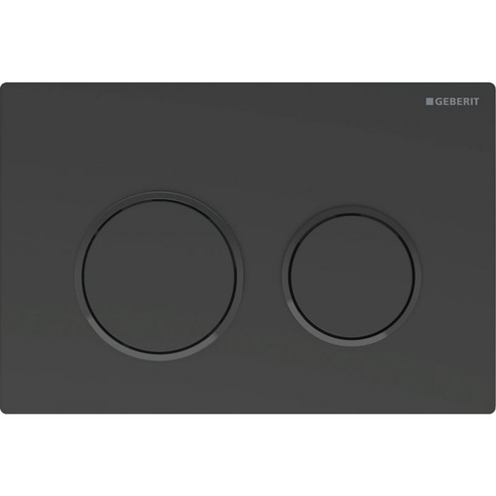 Przycisk uruchamiający GEBERIT Omega20 okrągły przedni/górny z tworzywa sztucznego czarny mat-czarny-czarny mat 212 x 142 x 10 mm  | 115085161