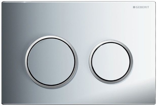 Przycisk uruchamiający GEBERIT Omega20 okrągły przedni/górny z tworzywa sztucznego chrom błyszczący 212 x 142 x 10 mm  | 115085KH1