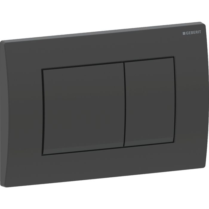 Przycisk uruchamiający GEBERIT Delta20 prostokątny przedni z tworzywa sztucznego czarny matowy 246 x 164 x 23 mm  | 115137141