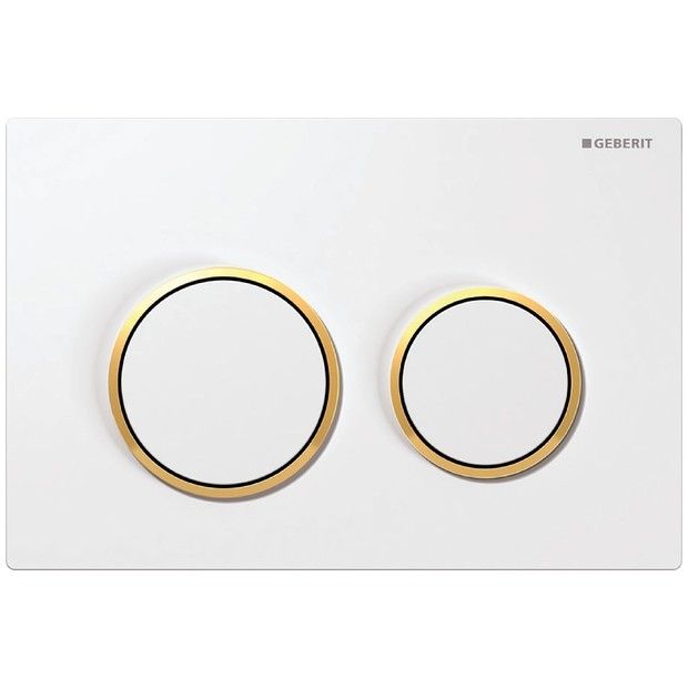 Przycisk uruchamiający GEBERIT Kappa21 przedni/górny do spłuczek UP200 biały/pozłacany/biały 212 x 142 x 14 mm | 115240KK1