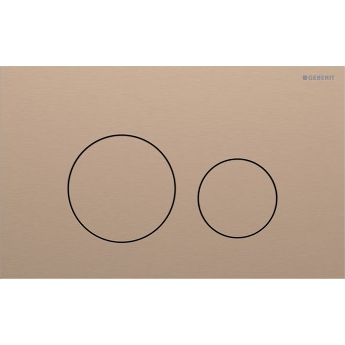 Przycisk uruchamiający GEBERIT Sigma40 okrąkły stal nierdzewna czerwone złoto / szczotkowany z powłoką easy-to-clean 246 x 152 x 4 mm | 115628QB1