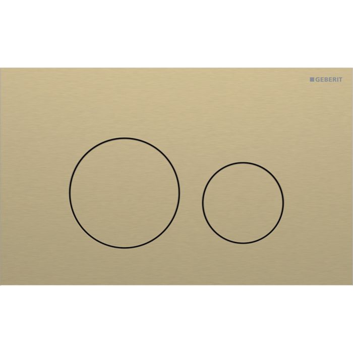 Przycisk uruchamiający GEBERIT Sigma40 okrąkły stal nierdzewna mosiężny / szczotkowany z powłoką easy-to-clean 246 x 152 x 4 mm | 115628QF1