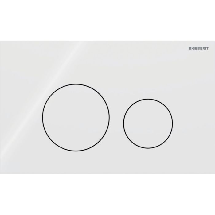 Przycisk uruchamiający GEBERIT Sigma40 okrąkły szkło biały 246 x 152 x 6 mm | 115628SI1