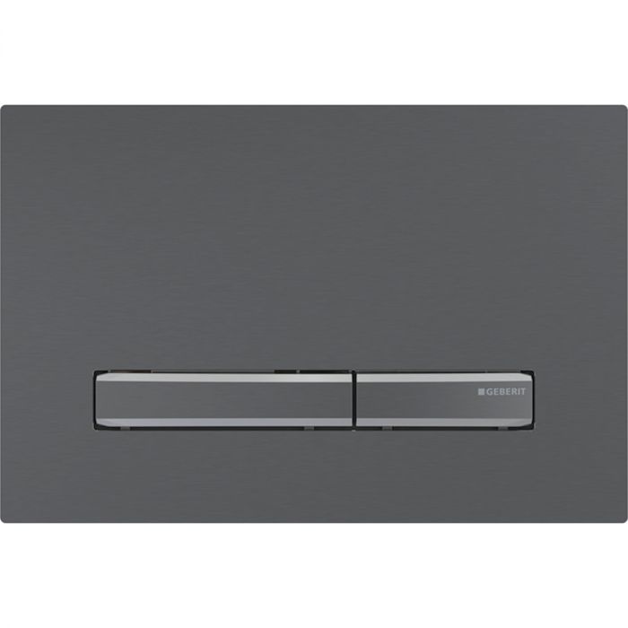 Przycisk uruchamiający GEBERIT Sigma50 prostokątny przedni z tworzywa sztucznego czarny chrom/czarny chrom 246 x 164 x 12 mm | 115671QD2