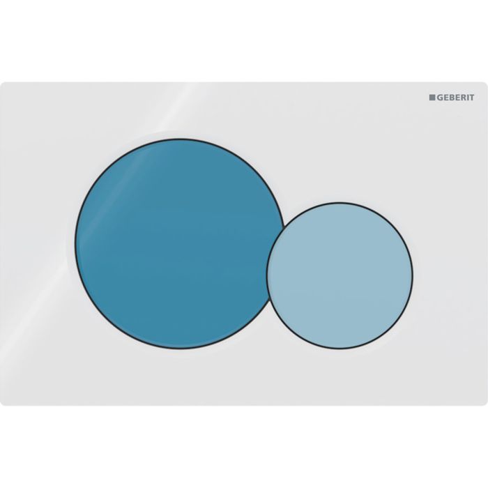 Przycisk uruchamiający GEBERIT Sigma01 okrągły przedni do toalet dla dzieci z tworzywa sztucznego biały-niebieski-jasnoniebieski 246 x 164 x 13 mm  | 115770SX5