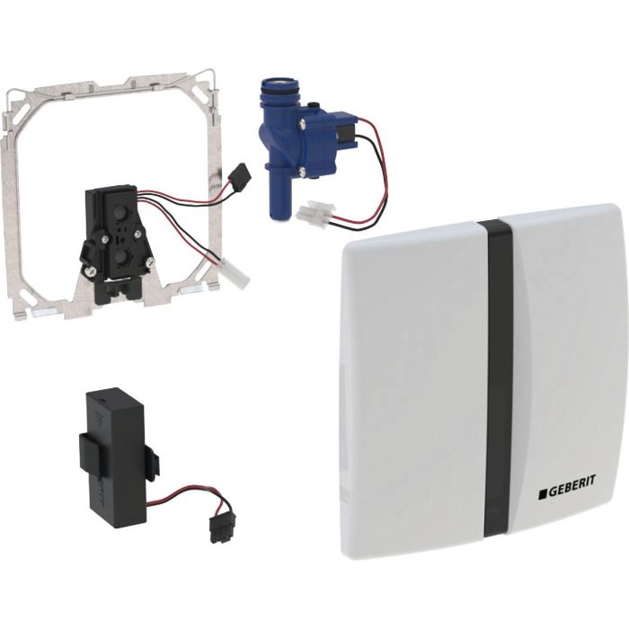 Zawór spłukujący GEBERIT Basic do pisuarów z elektronicznym uruchamianiem spłukiwania biały alpin 160 x 160 x 25 mm | 115804115