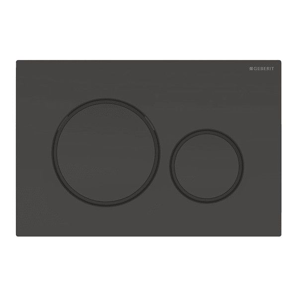Przycisk uruchamiający GEBERIT Sigma20 okrągły przedni z tworzywa sztucznego czarny/czarny mat/czarny 246 x 164 x 12 mm  | 115882DW1