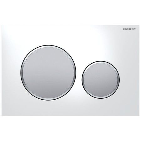Przycisk uruchamiający GEBERIT Sigma20 przedni do spłuczek podtynkowych Sigma 12 cm i 8 cm z tworzywa sztucznego biały/chrom matowy/chrom matowy 246 x 164 x 12 mm | 115882KL1