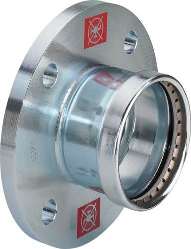 Przejście kołnierzowe z SC-Contur ze stali niestopowej ocynkowanej przyłącze zaprasowywane na 4 otwory PN6 DN 100 d108 mm Prestabo XL 1159.1XL