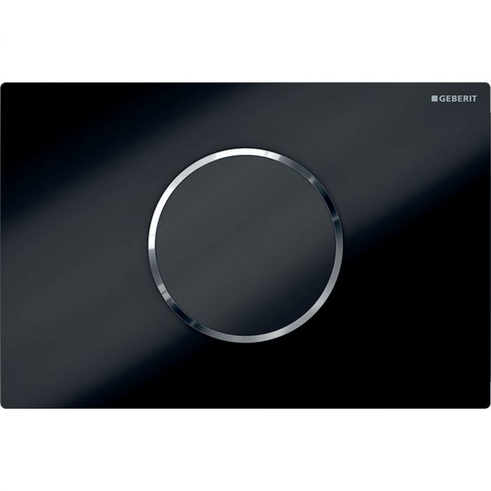 Zestaw uruchamiający GEBERIT IR Sigma10 elektroniczny do WC z tworzywa sztucznego czarny/chrom błyszczący 246 x 164 x 15 mm | 115908KM6