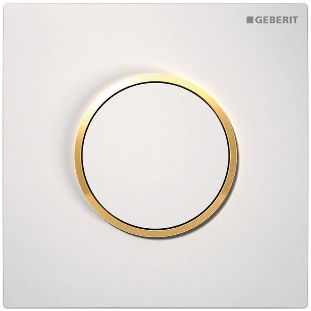 Zawór spłukujący GEBERIT Typ 10 okrągły ręczny biały/pozłacany/biały 130 x 130 x 13 mm | 116015KK1