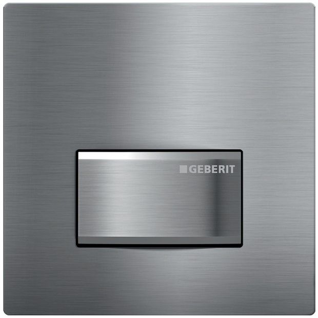 Zawór spłukujący GEBERIT Typ 50 prostokątny ręczny chrom szczotkowany 130 x 130 x 14 mm | 116016GH5