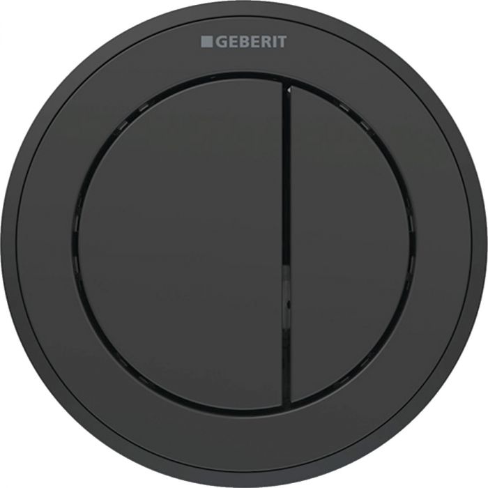 Przycisk uruchamiający GEBERIT Typ 10 pneumatyczny podtynkowy, dwudzielny z tworzywa sztucznego czarny/czarny mat 100 x 100 x 6 mm | 116057DW1