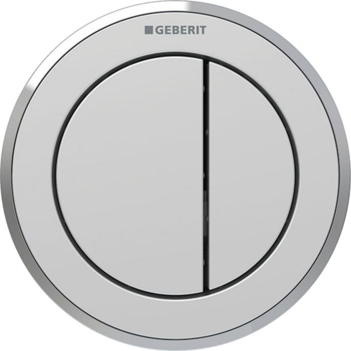 Przycisk uruchamiający GEBERIT Typ 10 pneumatyczny podtynkowy, dwudzielny z tworzywa sztucznego chrom mat 100 x 100 x 6 mm | 116057JQ1