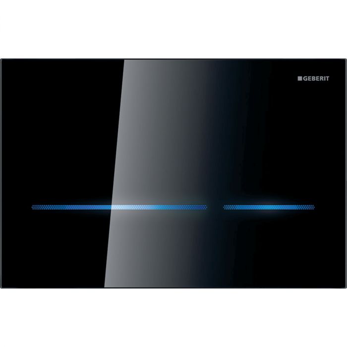 Zestaw uruchamiający WC GEBERIT Sigma80 prostokątny elektroniczny szkło czarny 246 x 164 x 10 mm | 116090SG6