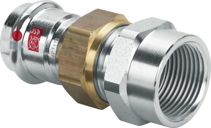 Dwuzłączka przejściowa ze stali ocynk przyłącze zaprasowywane 42 mm x 1 1/2" GW Prestabo 1162