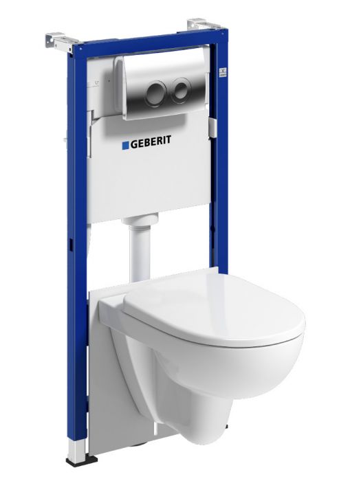 Stelaż WC GEBERIT Duofix Basic w komplecie z miską Selnova 500265011, deską Selnova 502897001, przyciskiem Delta25 115125215, uszczelką wygłuszającą 156050001 | 118339212