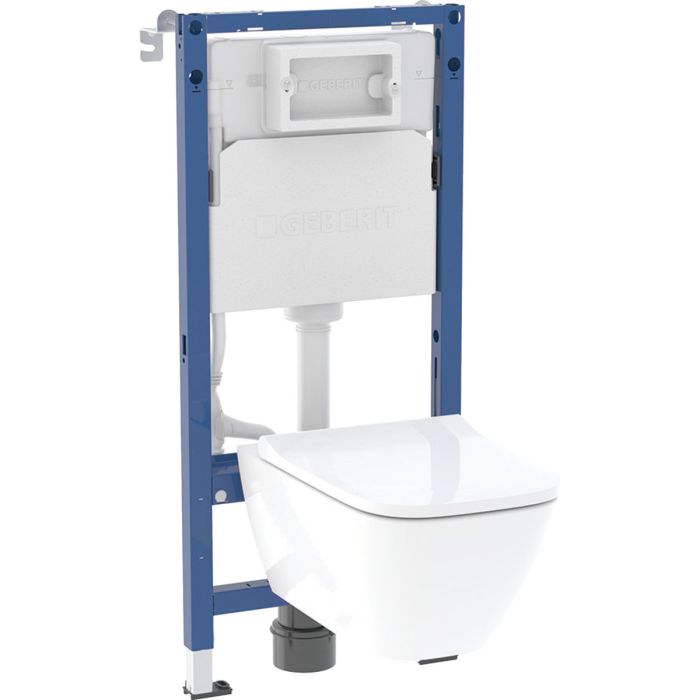 Stelaż WC GEBERIT Smyle Square Duofix Basic w komplecie z miską Smyle Square 500208011, deską Smyle Square 500237011  | 118346003