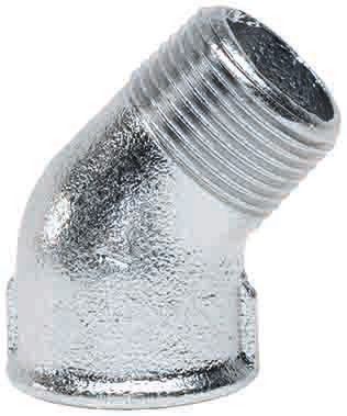 Kolano gwintowane 45° żeliwne ocynk GW x GZ 3/4"
