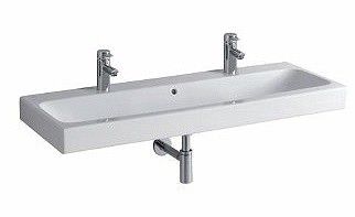 Umywalka GEBERIT iCon 2-otworowa z przelewem 1200 x 485 mm biała | 124020600