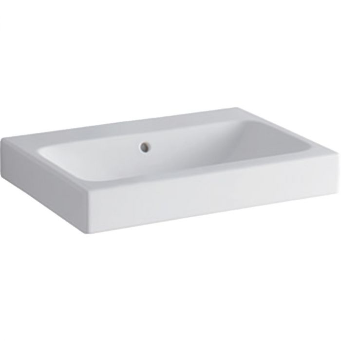 Umywalka ceramiczna GEBERIT iCon meblowa bez otworu z przelewem 600 x 485 x 150 mm biała z powłoką KeraTect | 124063600