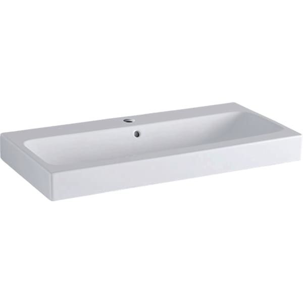 Umywalka ceramiczna GEBERIT iCon meblowa bez otworu z przelewem 900 x 485 x 160 mm biała | 124093000