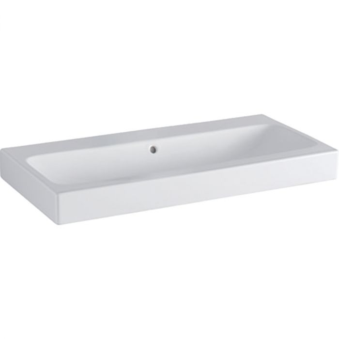 Umywalka ceramiczna GEBERIT iCon meblowa bez otworu z przelewem 900 x 485 x 154 mm biała z powłoką KeraTect | 124093600