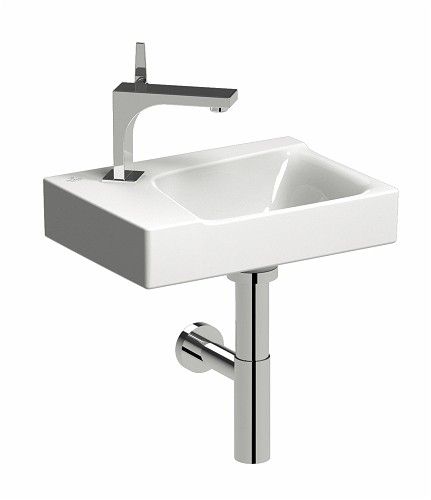 Umywalka ceramiczna GEBERIT Xeno2 z otworem 400 x 280 mm biała połysk z powłoką KeraTect | 500528011