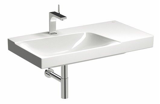 Umywalka ceramiczna GEBERIT Xeno2 asymetryczny z otworem bez przelewu 900 x 480 mm biała połysk z powłoką KeraTect | 500533011